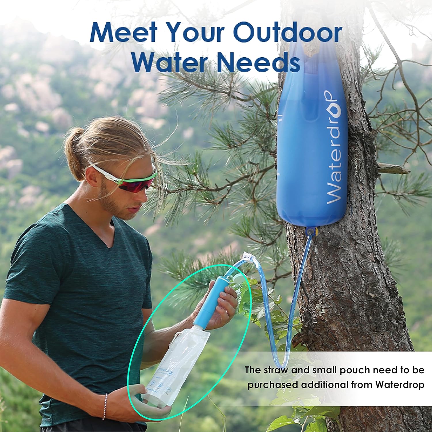 Waterdrop Gravity Water Bag, C - đánh giá và giá Water Filter Straw