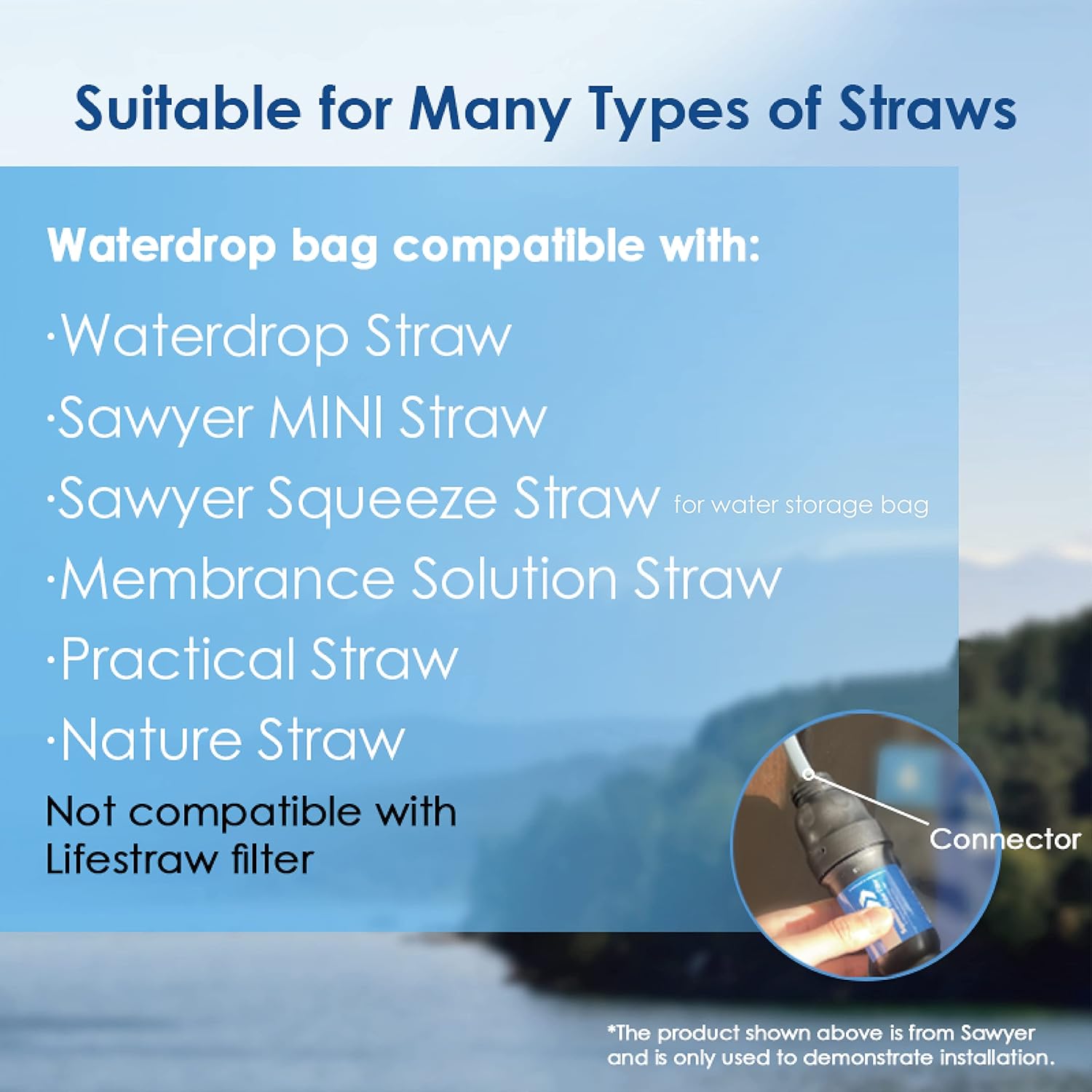 Waterdrop Gravity Water Bag, C - đánh giá và giá Water Filter Straw