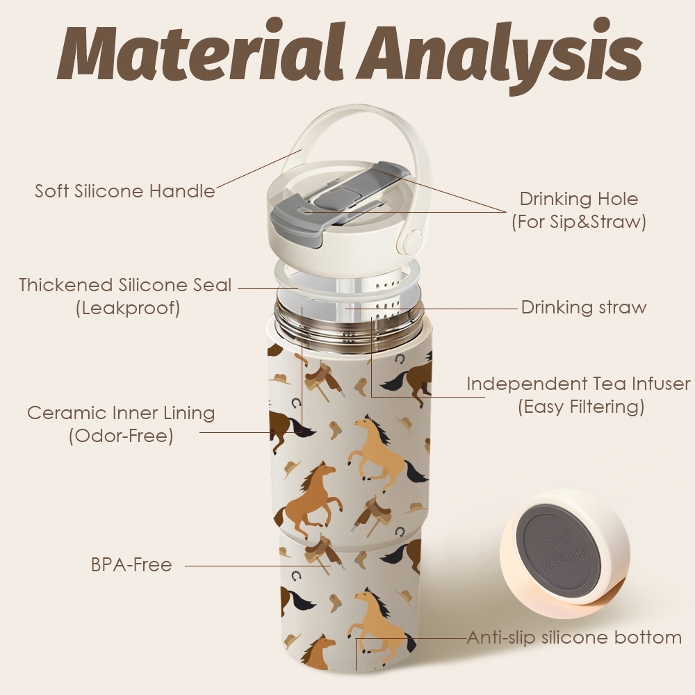 Horse Pattern Vacuum Flasks 70 - đánh giá và giá Water Filter Straw